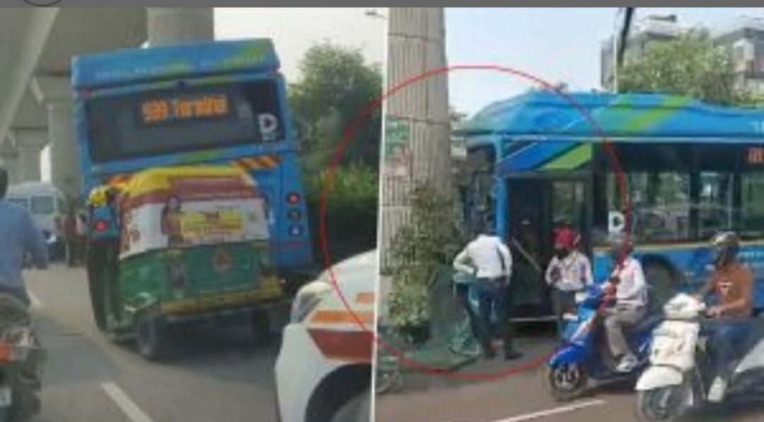 మెట్రో పిల్లర్&zwnj;ను ఢీకొన్న ఎలక్ట్రిక్ బస్సు