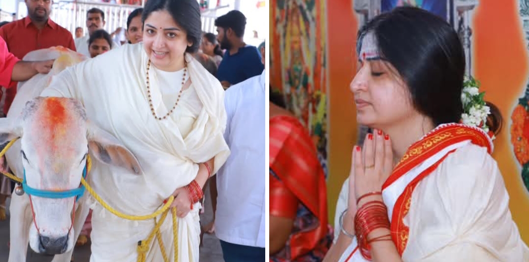 వేములవాడలో సినీనటి పూనమ్ కౌర్ ప్రత్యేక పూజలు